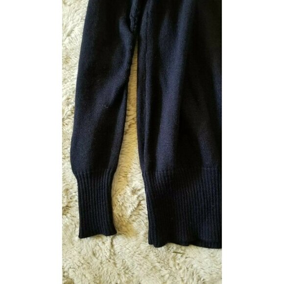 Loft Wool Blend Navy Blue Decorated Sequin Shoulder Sweater Size XS - Picture 2 of 8